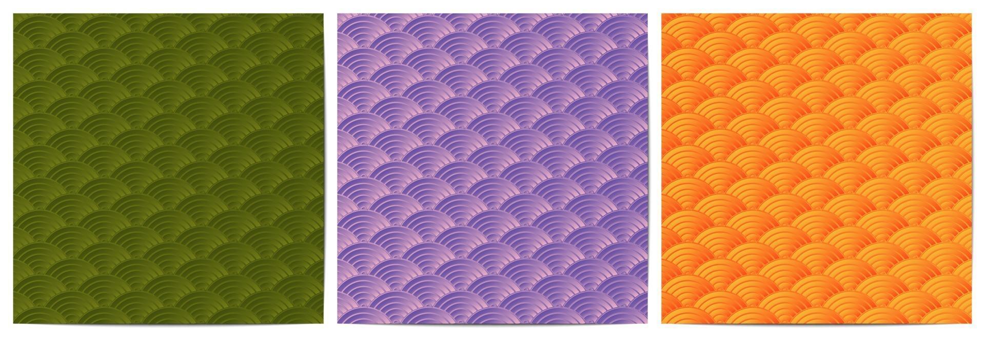Japanese pattern circle overlapping traditional design vector