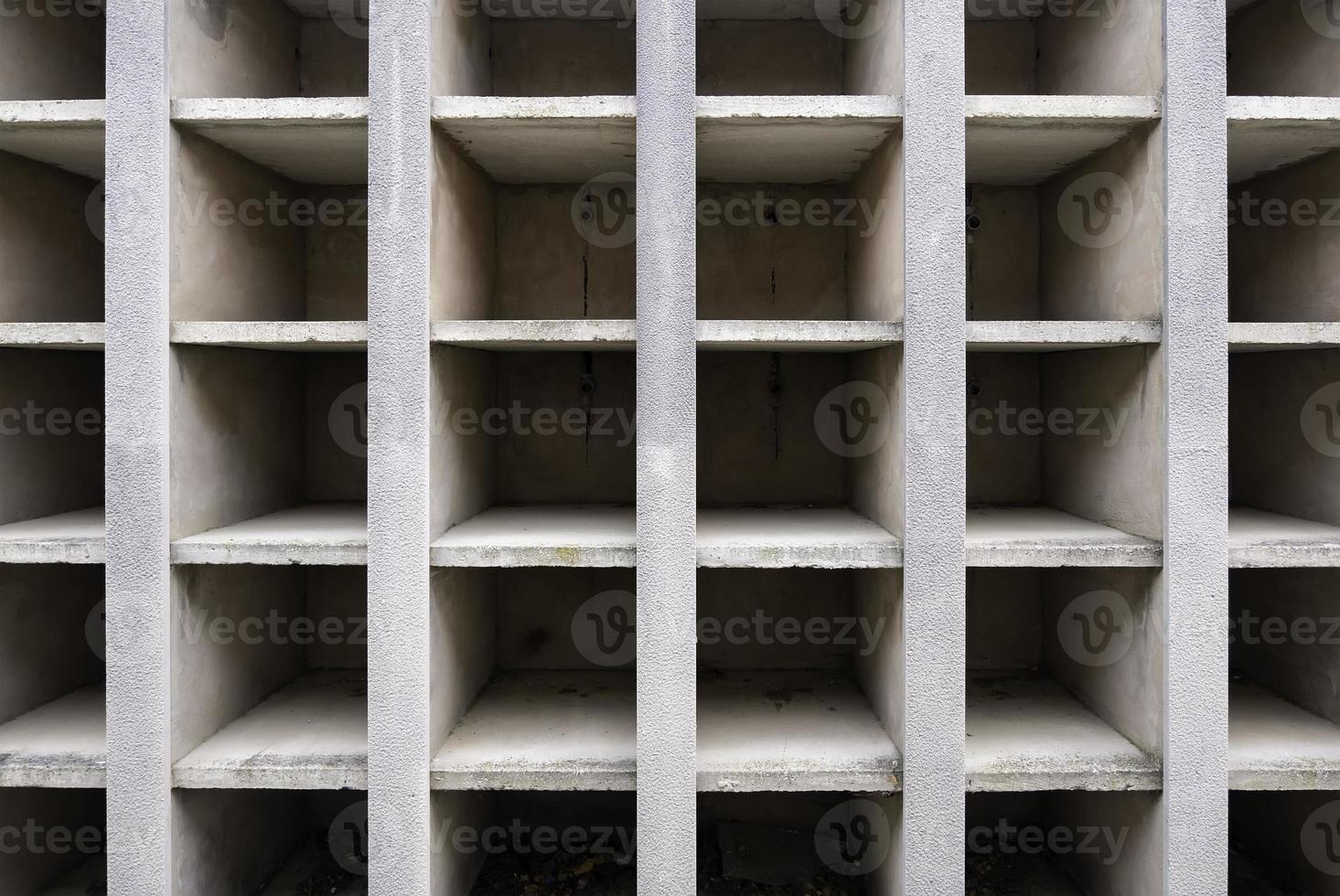 Empty niches in a cemetery photo