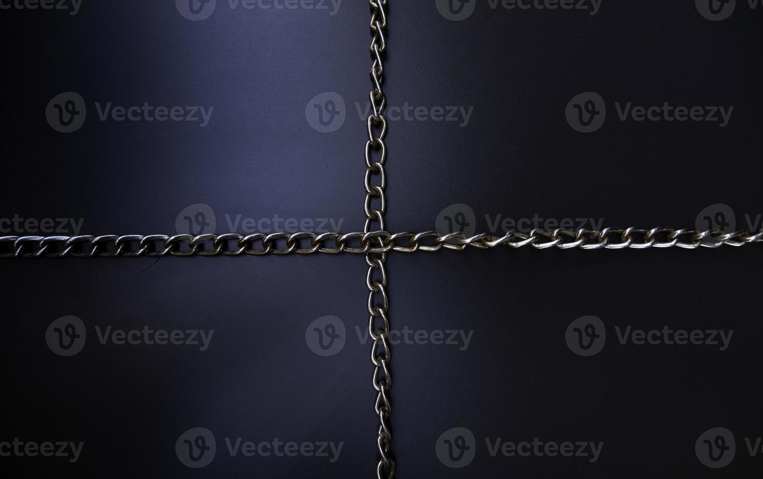 Chains on black background photo