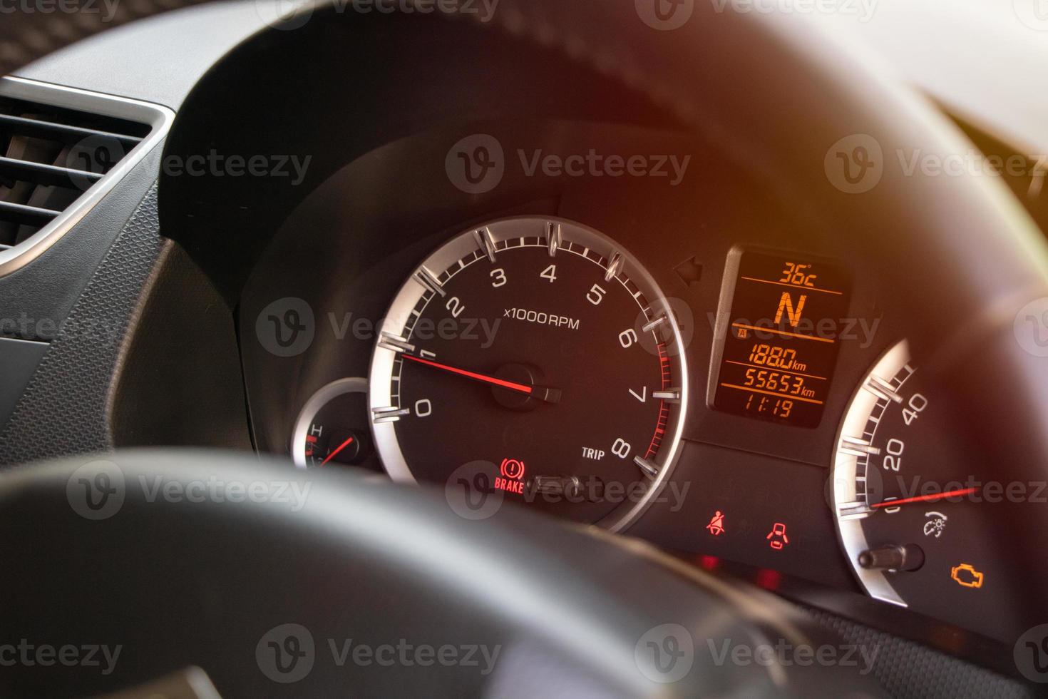 Close-up of a car dashboard photo