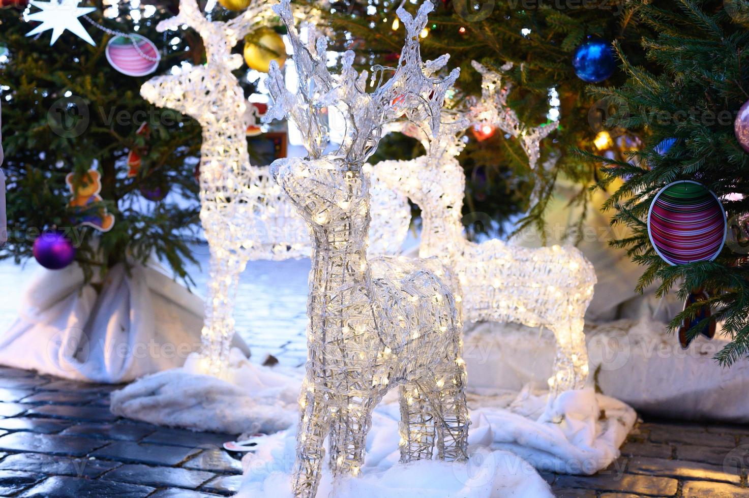 Deer Christmas glowing light figure photo