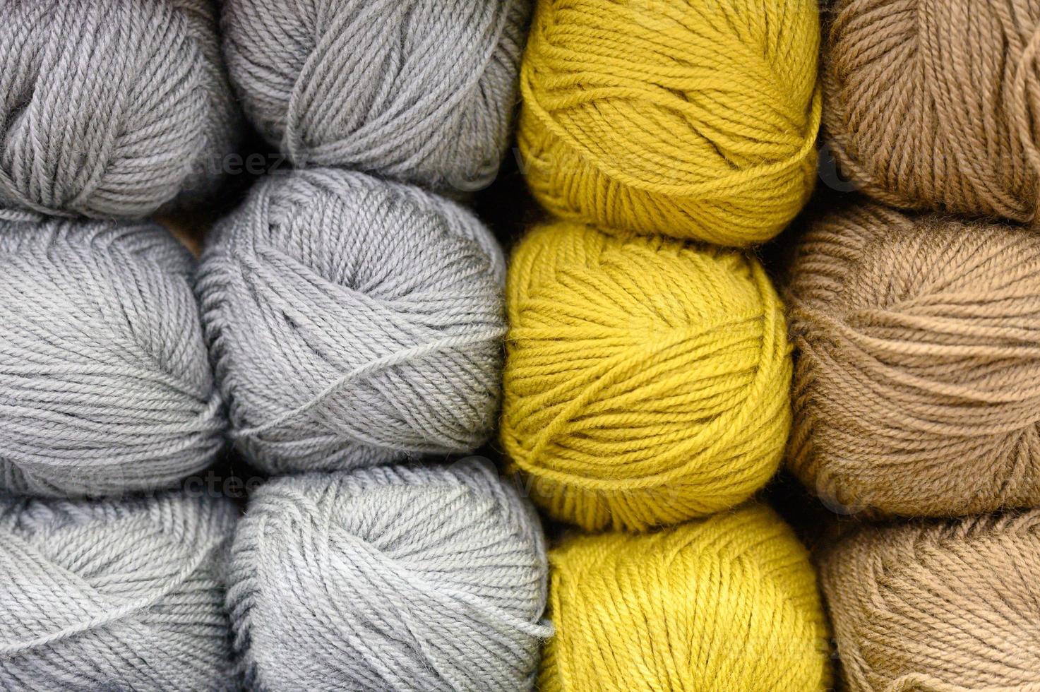 Yellow gray texture yarn wool photo