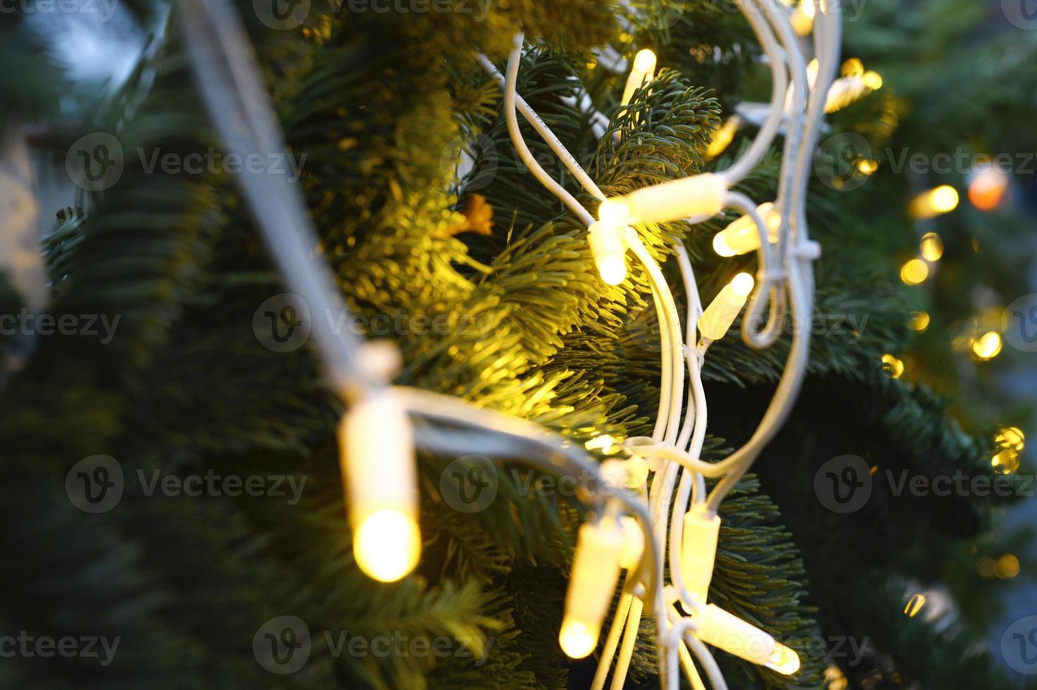 Christmas garland glowing light photo