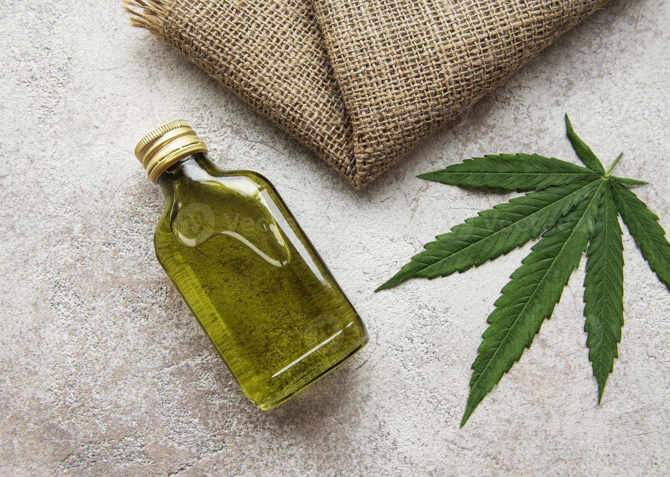 CBD oil, hemp tincture, cannabis cosmetic product for skin care. photo