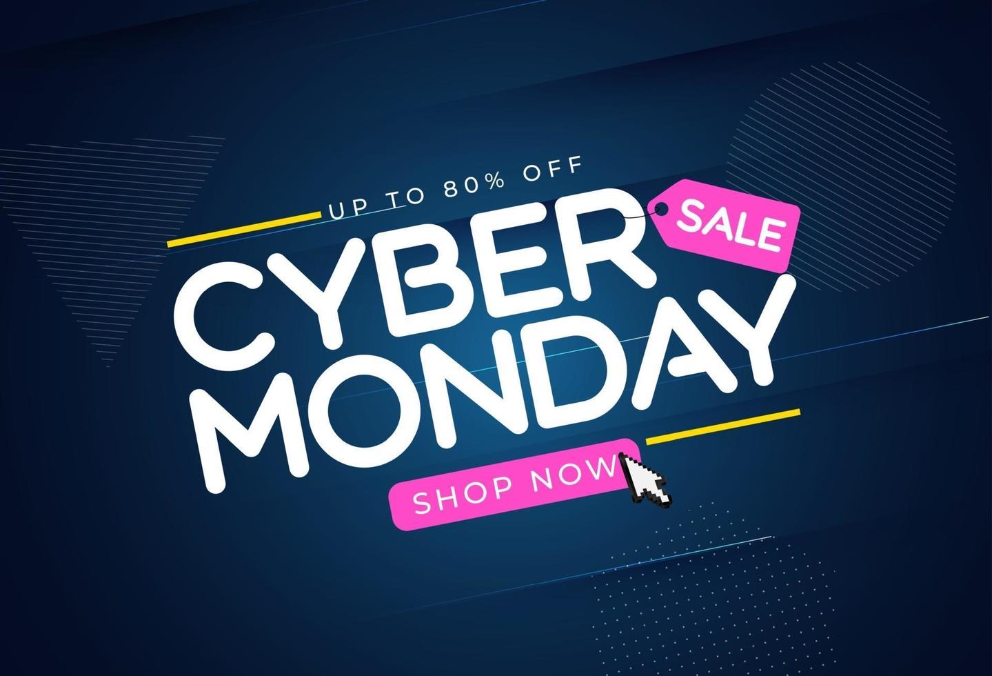 Abstract Modern Tech Cyber Monday Sale Special Offer Background vector