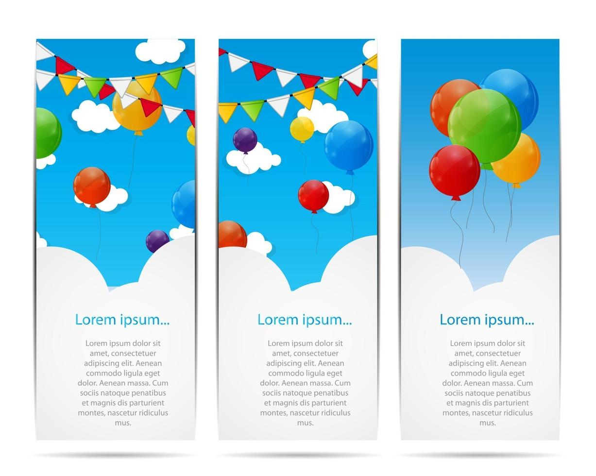 Color Glossy Balloons Background Vector Illustration