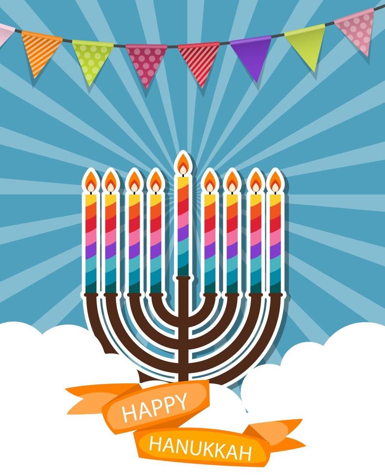 Abstract Background Happy Hanukkah, Jewish Holiday. vector