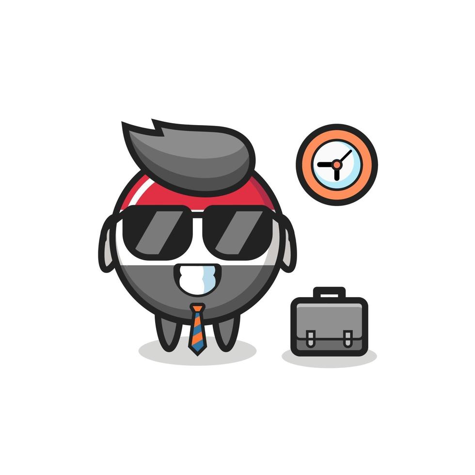 Cartoon mascot of yemen flag badge as a businessman vector