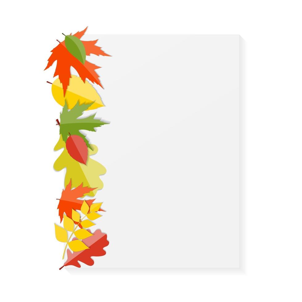 Shiny Autumn Natural Leaves Background. Vector Illustration