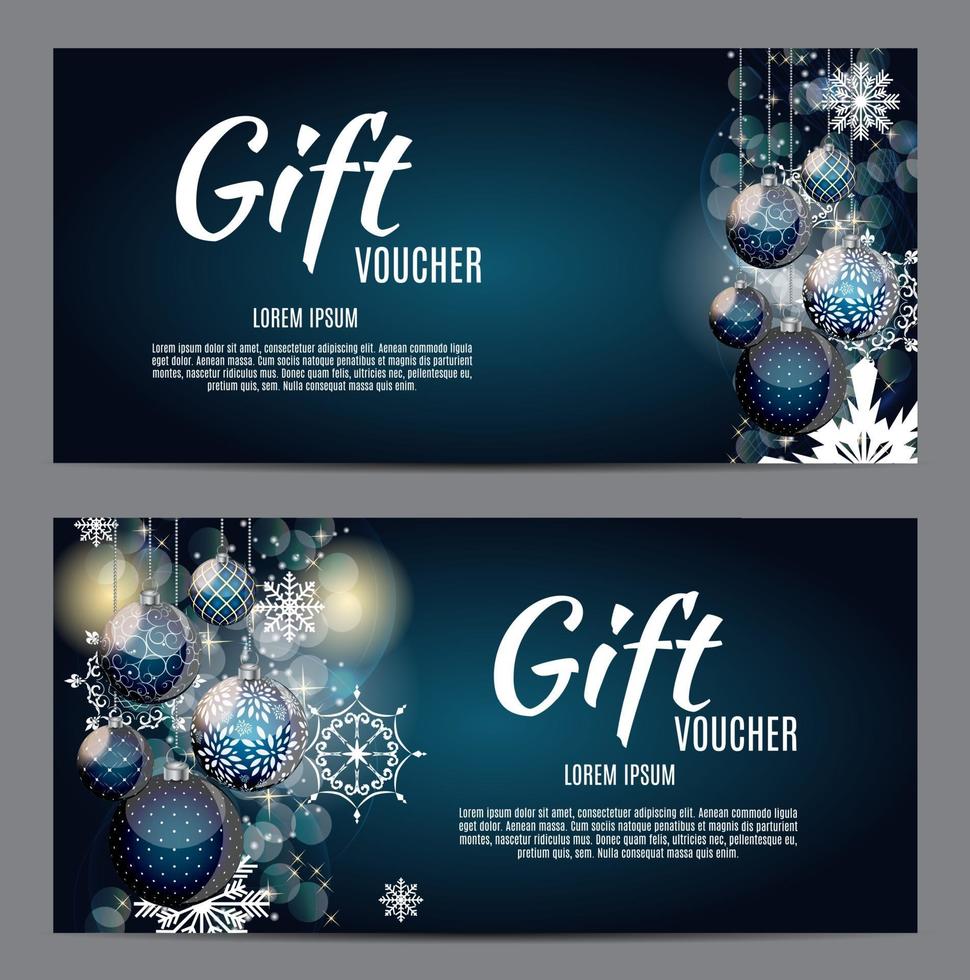 Christmas and New Year Gift Voucher, Discount Coupon Template vector