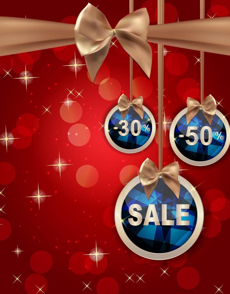 Christmas and New Year Sale Background, Discount Coupon Template vector