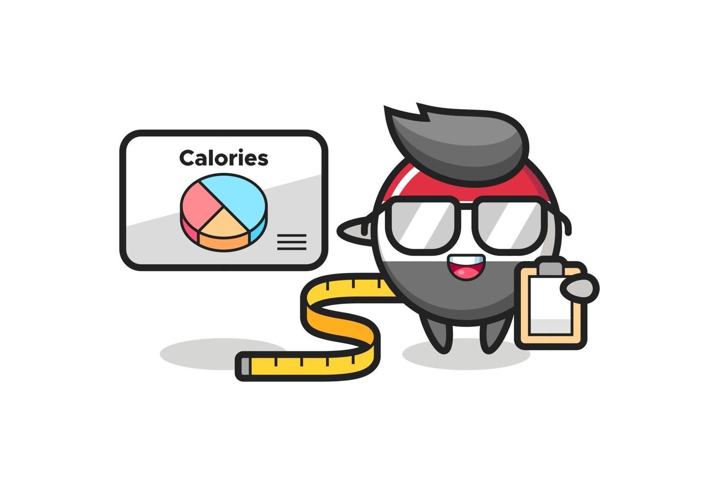 Illustration of yemen flag badge mascot as a dietitian vector