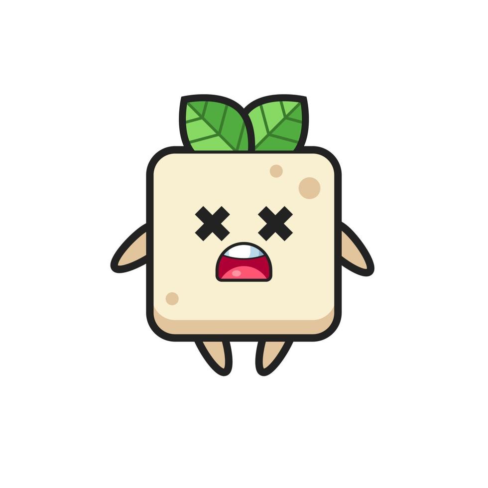 el personaje de la mascota del tofu muerto vector