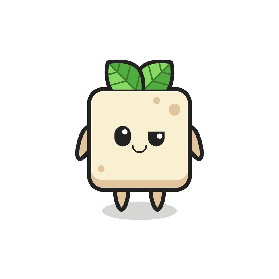 tofu cartoon with an arrogant expression vector