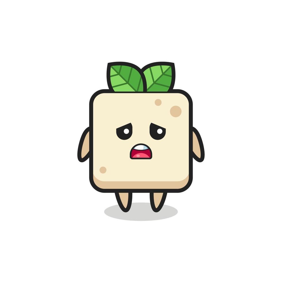 disappointed expression of the tofu cartoon vector