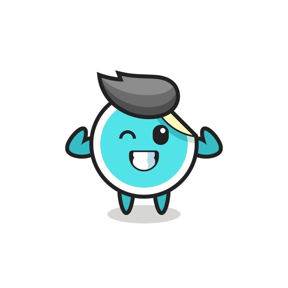the muscular sticker character is posing showing his muscles vector