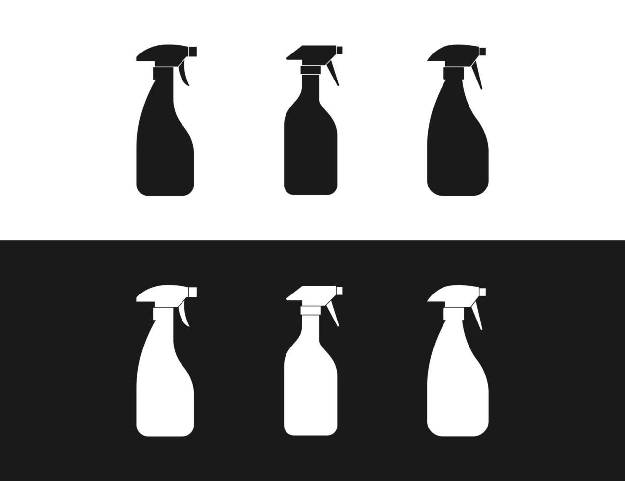 Bottle spray silhouette collection for cleaning services concept vector