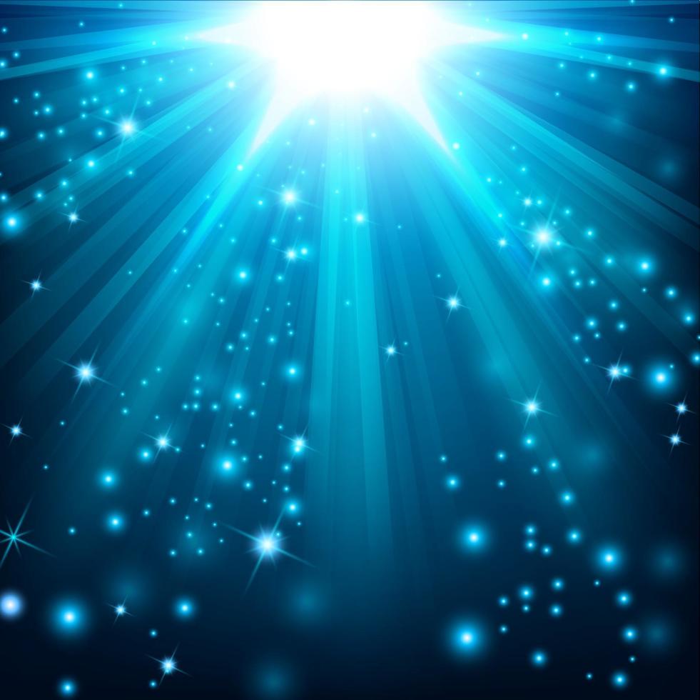 Blue lights shining with sparkles, Vector illustration