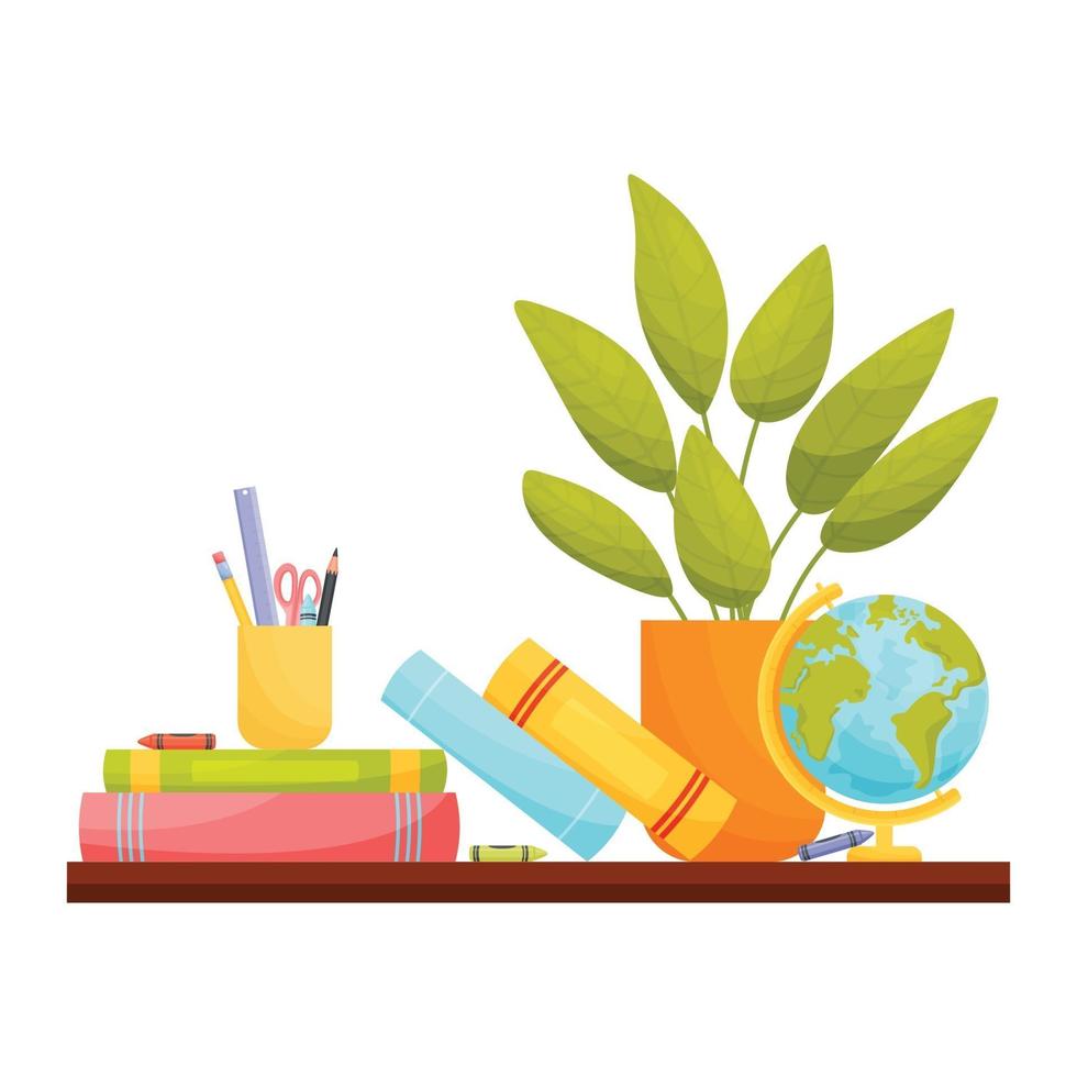 Home school workplace illustration vector