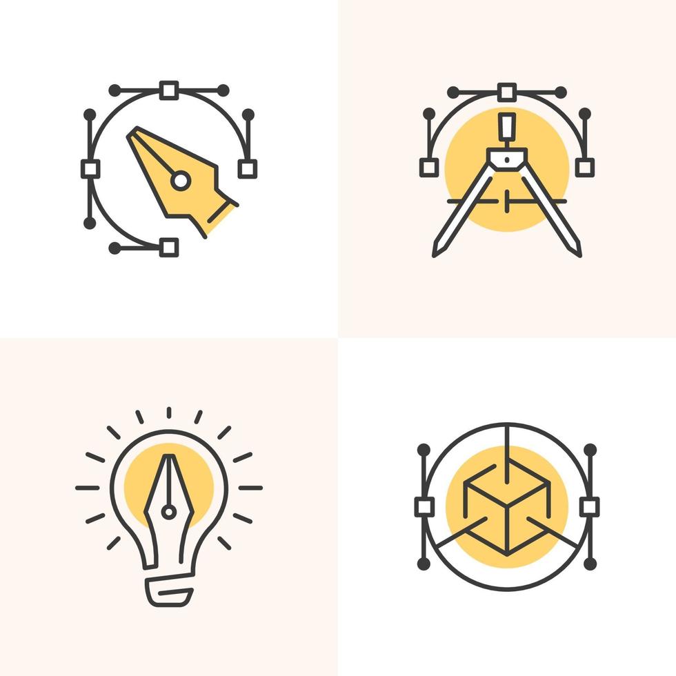 Simple outline logos for designers. vector