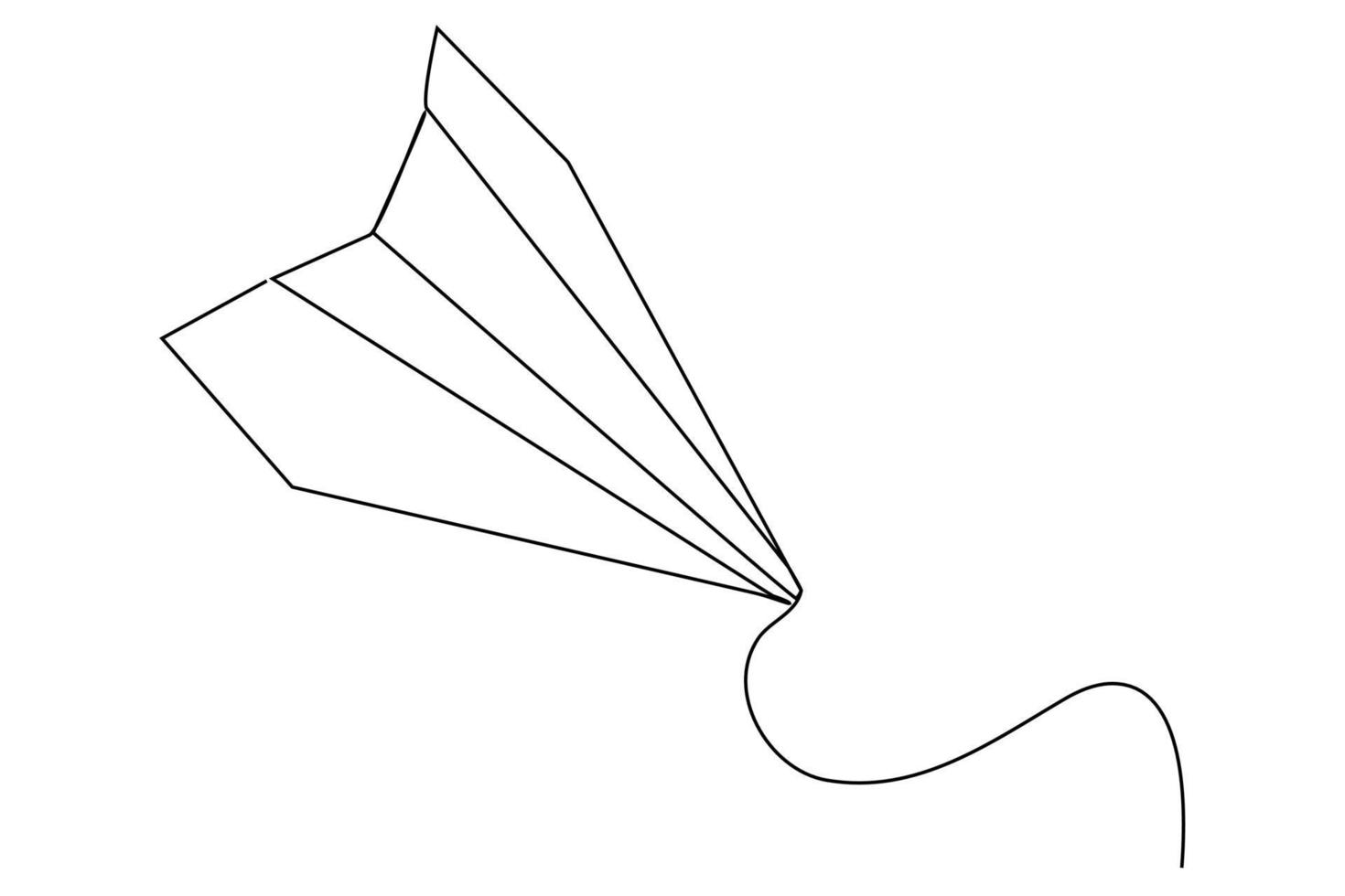 continuous line paper plane vector