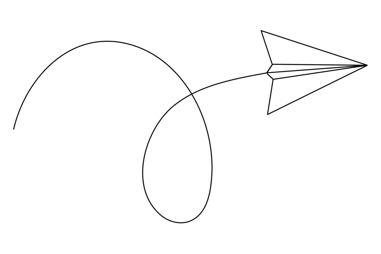 continuous line paper plane vector