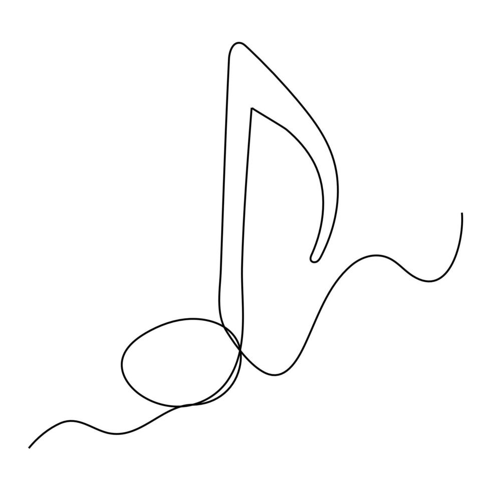 continuous line Minimal notation and musical symbols vector
