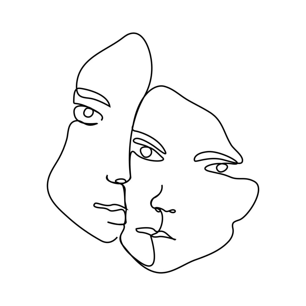 continuous lines two women assemble fashion vector