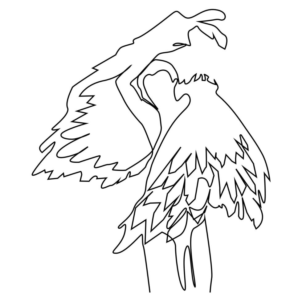 continuous lines winged woman fairy fantasy vector