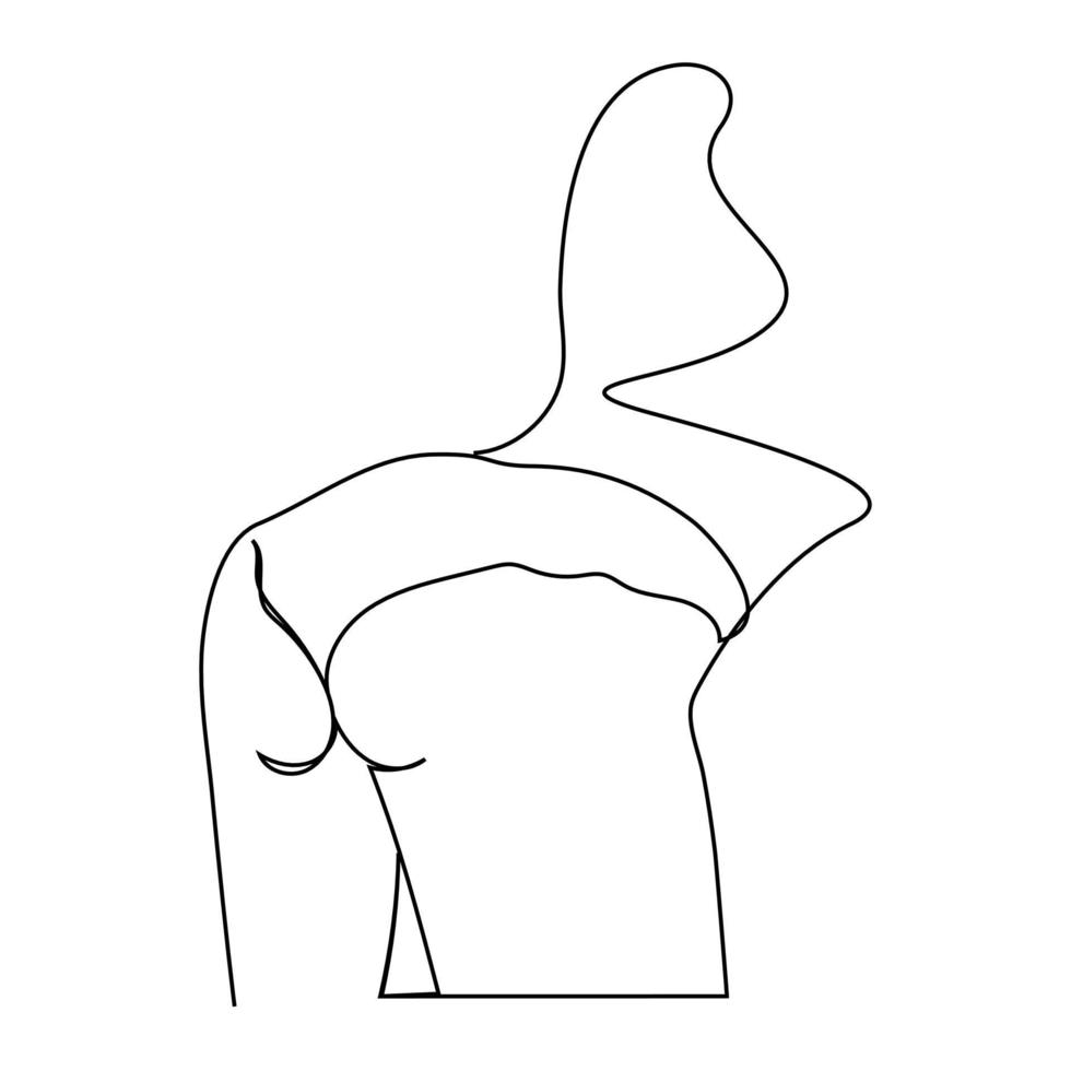 línea continua dibujo de contorno de mujer cuerpo de mujer sexy vector