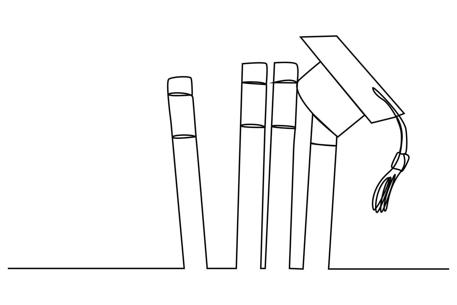 hand drawing business concept sketch of graduation cap vector