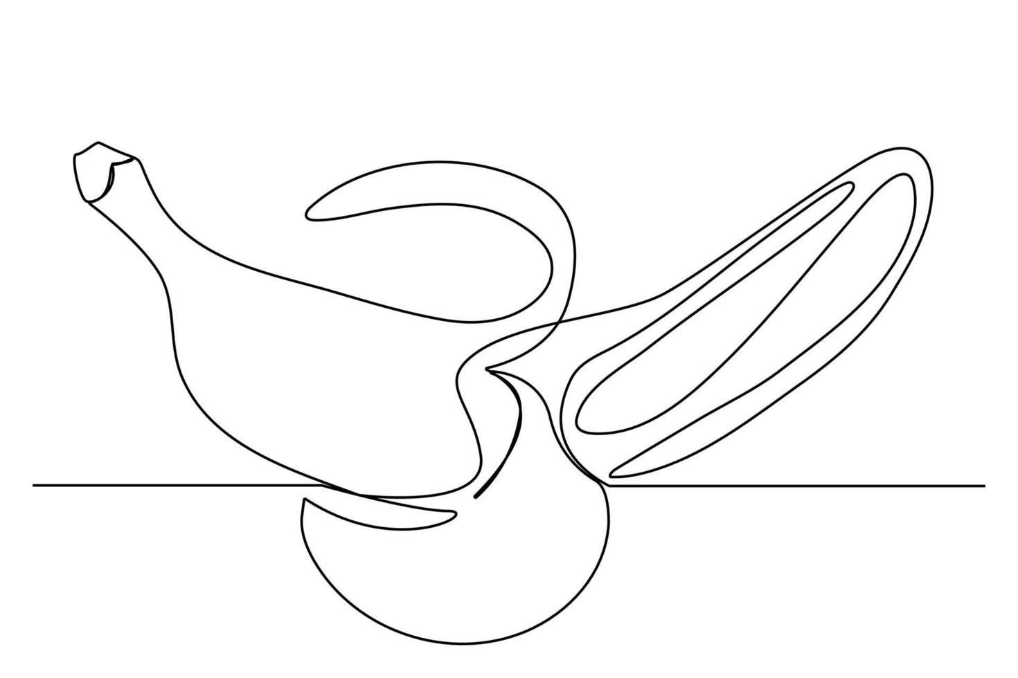 continuous lines banana fruit one line abstract vector