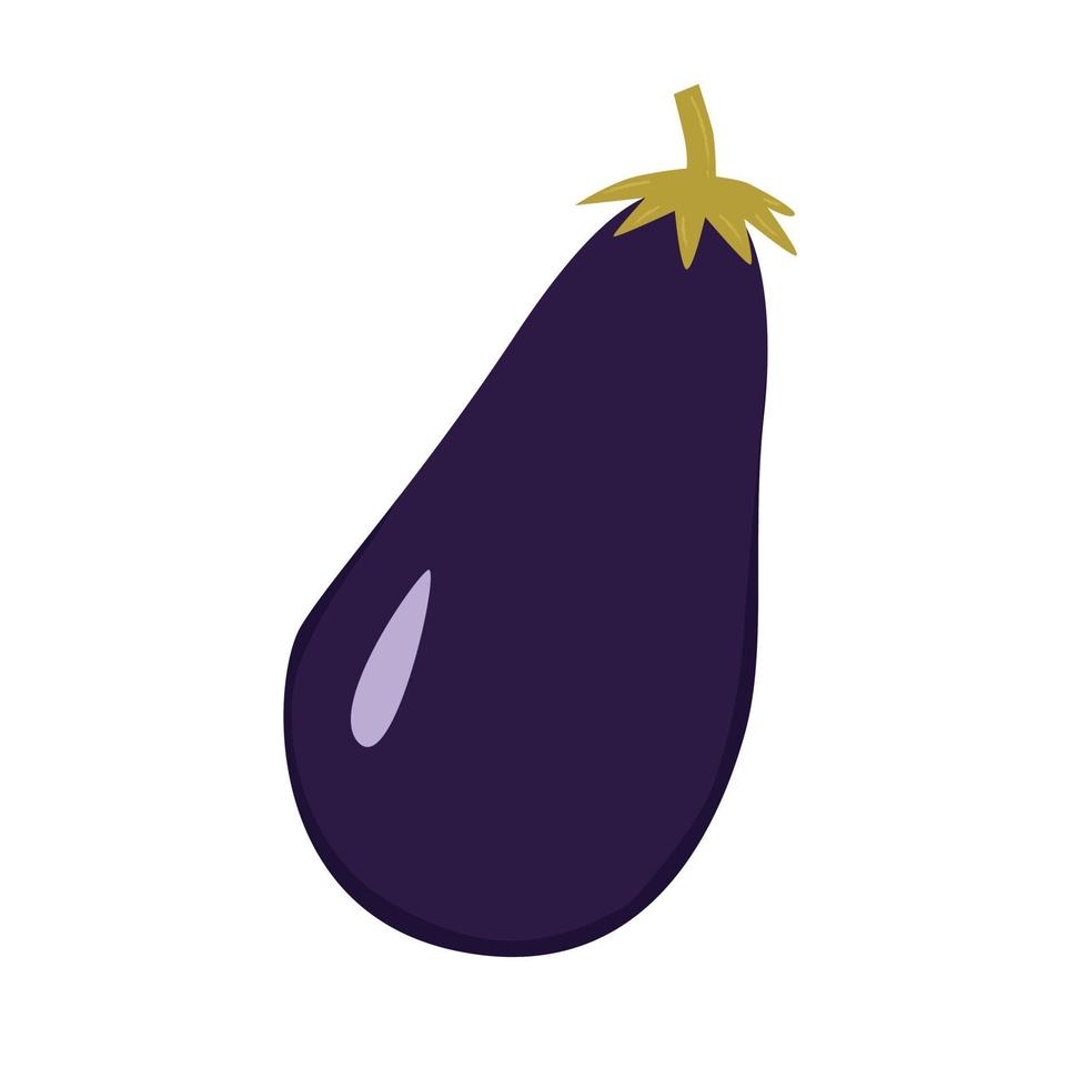 Vector illustration, aubergine in flat style with texture