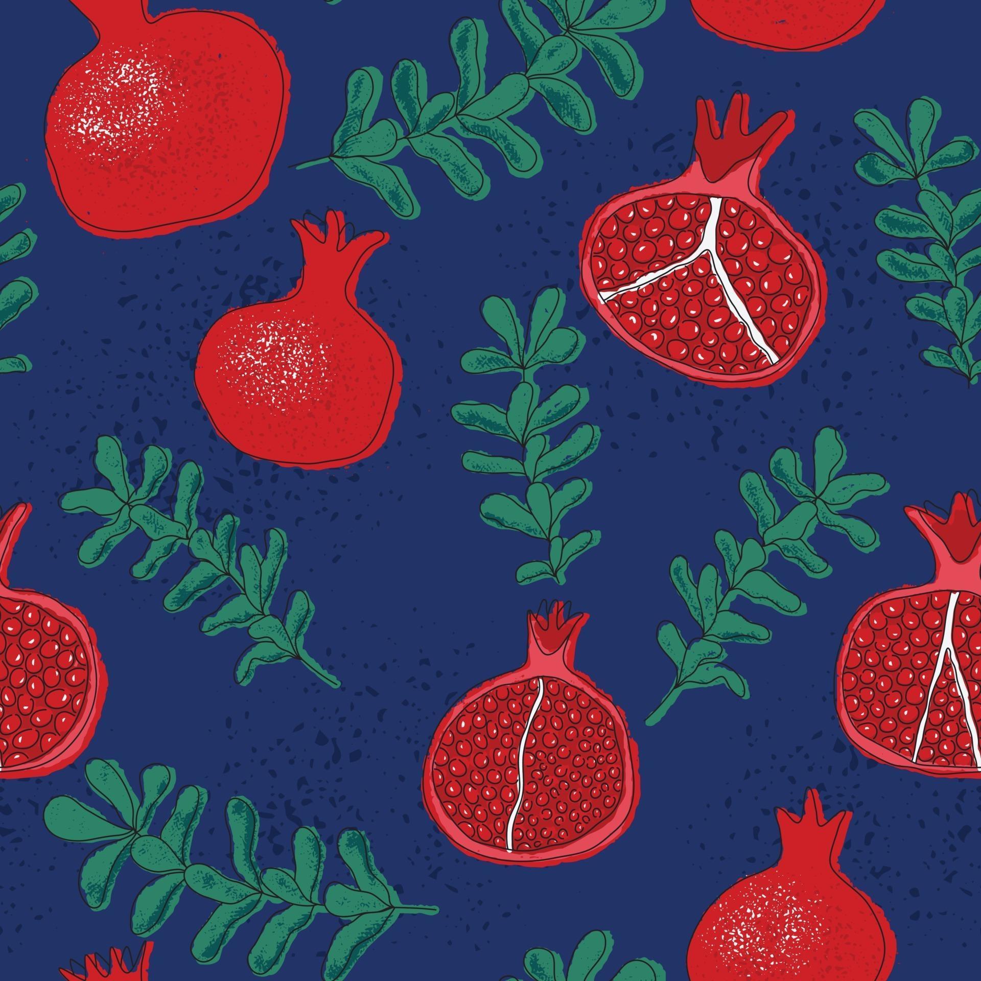 Colorful pomegranate pattern with texture 3366924 Vector Art at Vecteezy