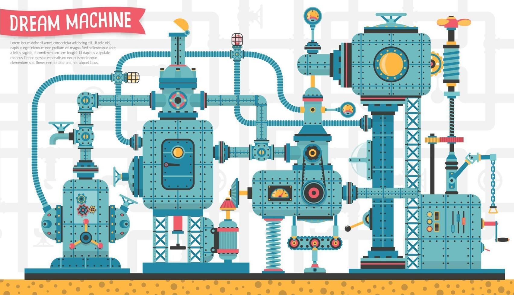 machinery steampunk machine vector
