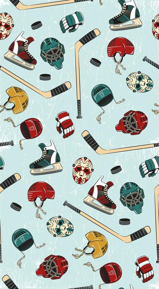 Hockey seamless pattern vector