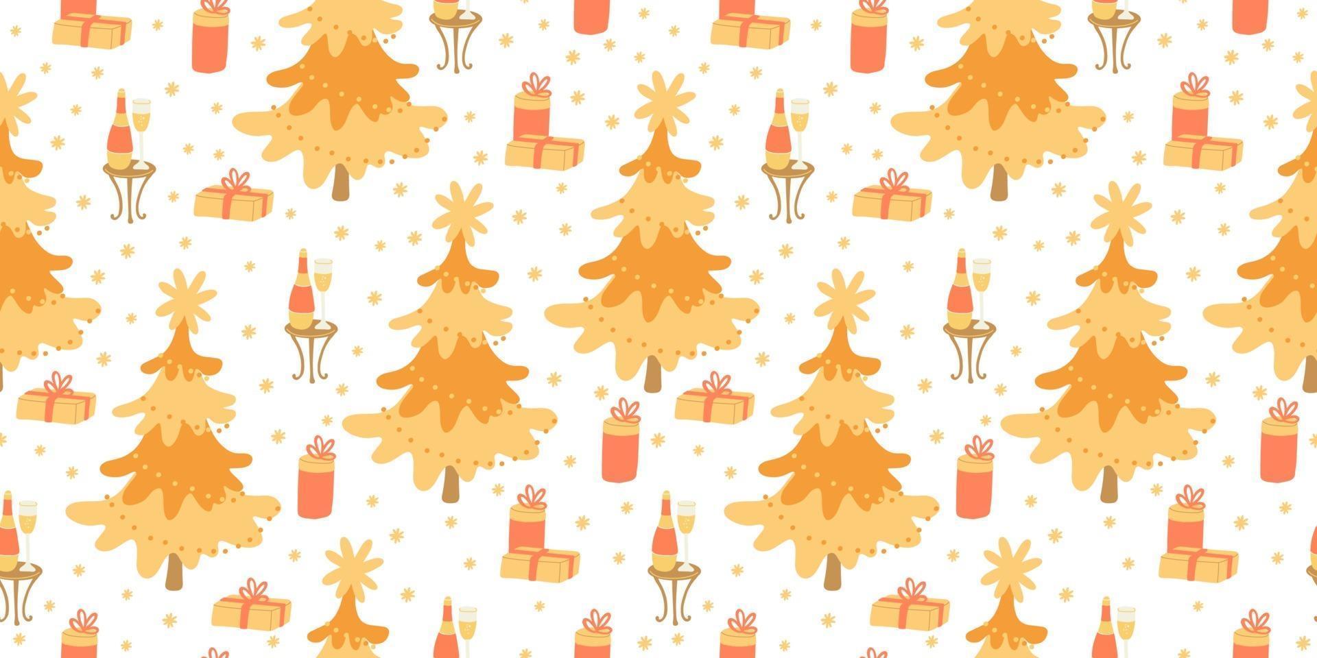 Seamless pattern with Christmas trees vector