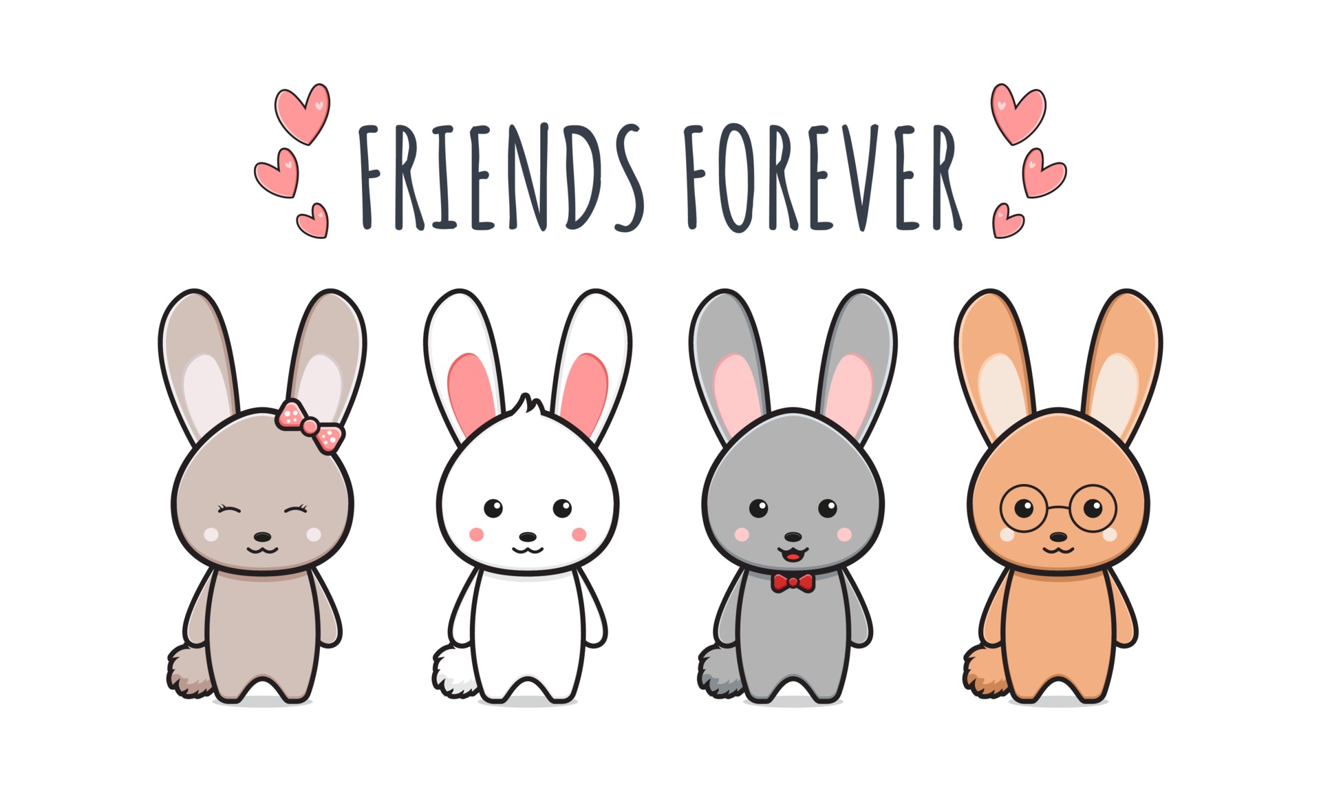 Cute rabbit bunny friends forever wallpaper icon cartoon illustration 3366985 Vector Art at Vecteezy Cute rabbit bunny friends forever wallpaper icon cartoon illustration 3366985 Vector Art at Vecteezy