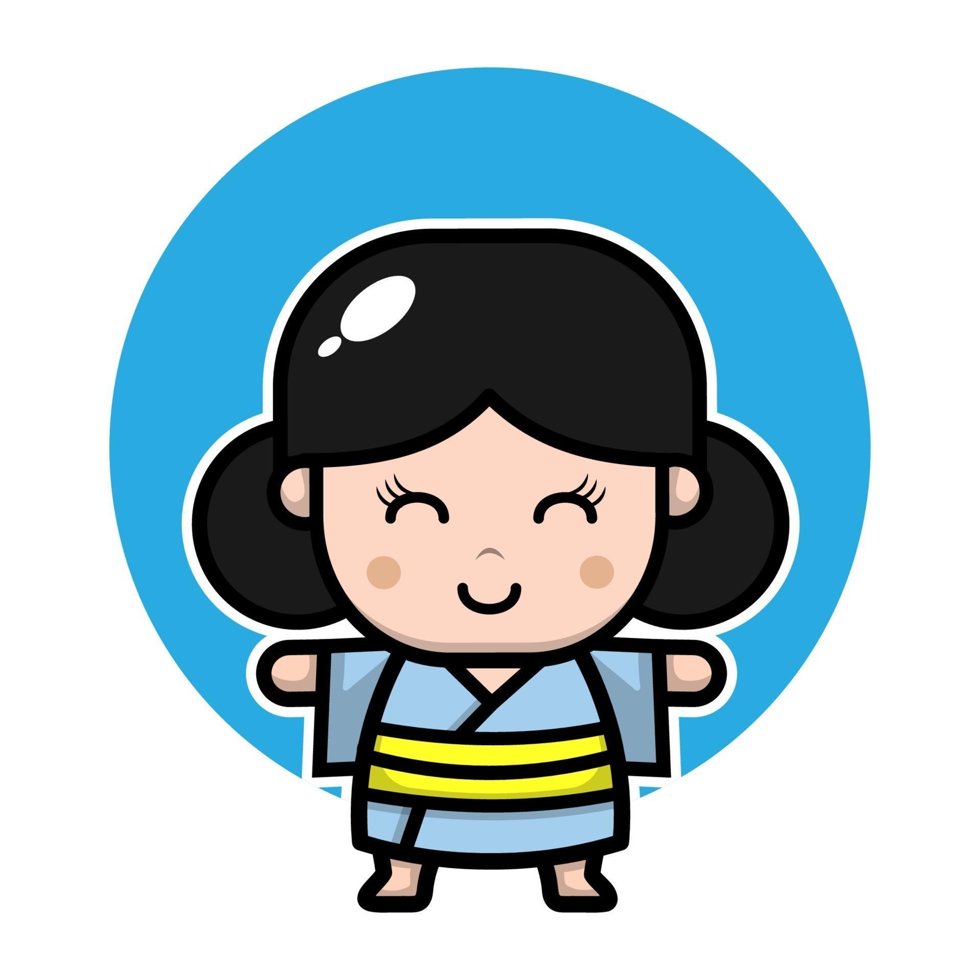 cute japanese girl cartoon character 3367216 Vector Art at Vecteezy