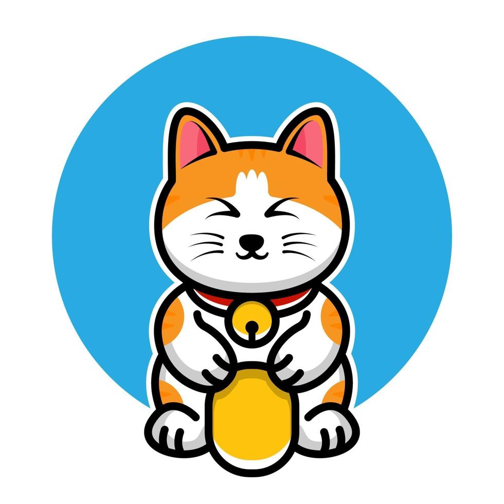 Cute Lucky cat cartoon character vector
