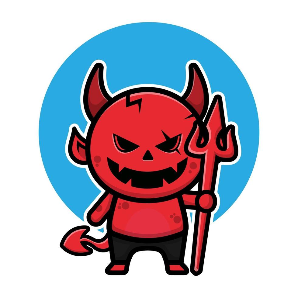 lindo diablo personaje de dibujos animados de halloween 3367224 Vector en  Vecteezy