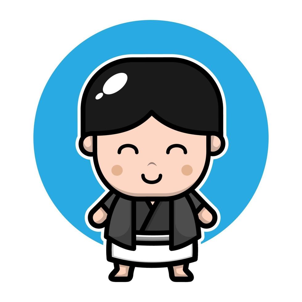 cute japanese boy cartoon character vector