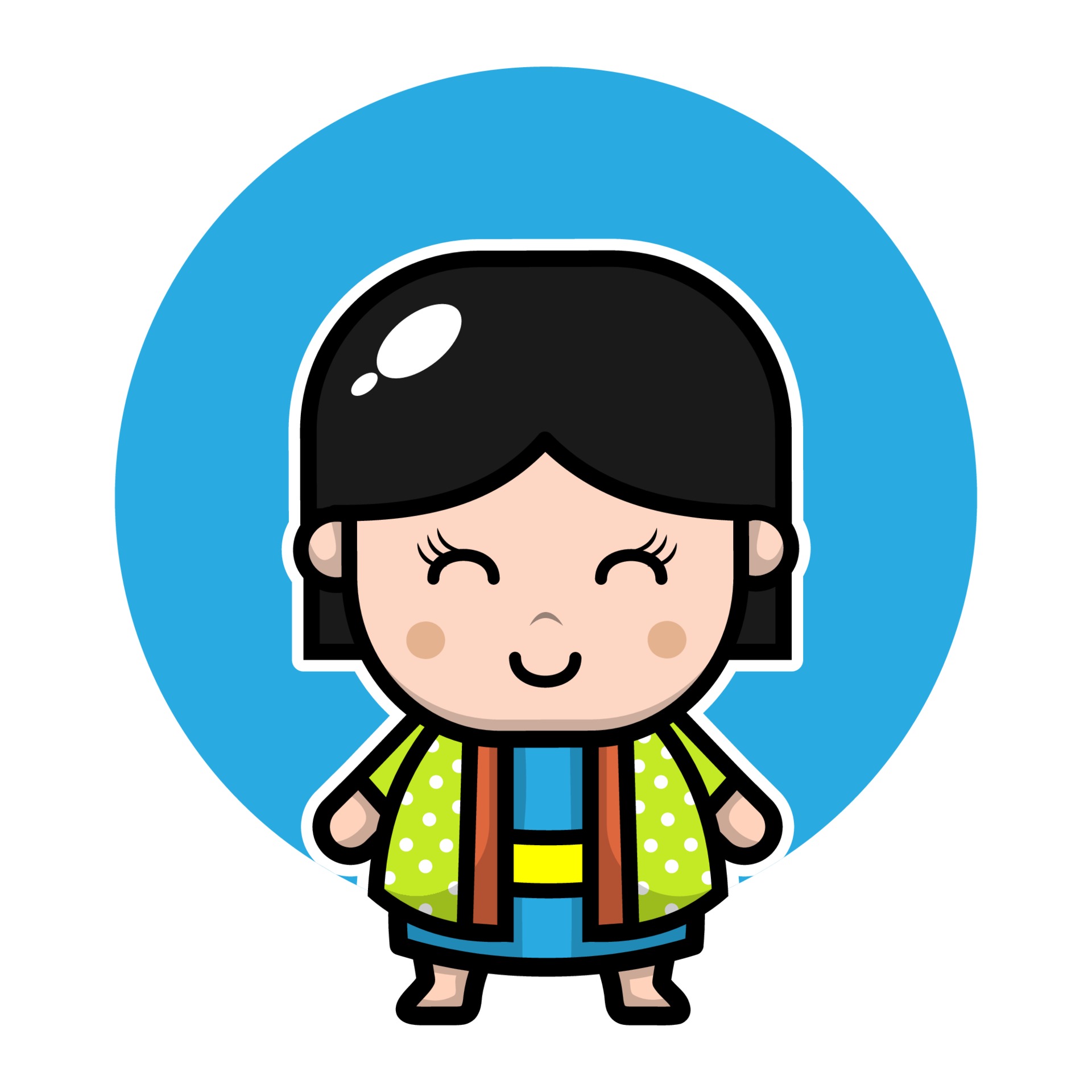 cute japanese girl cartoon character 3367227 Vector Art at Vecteezy