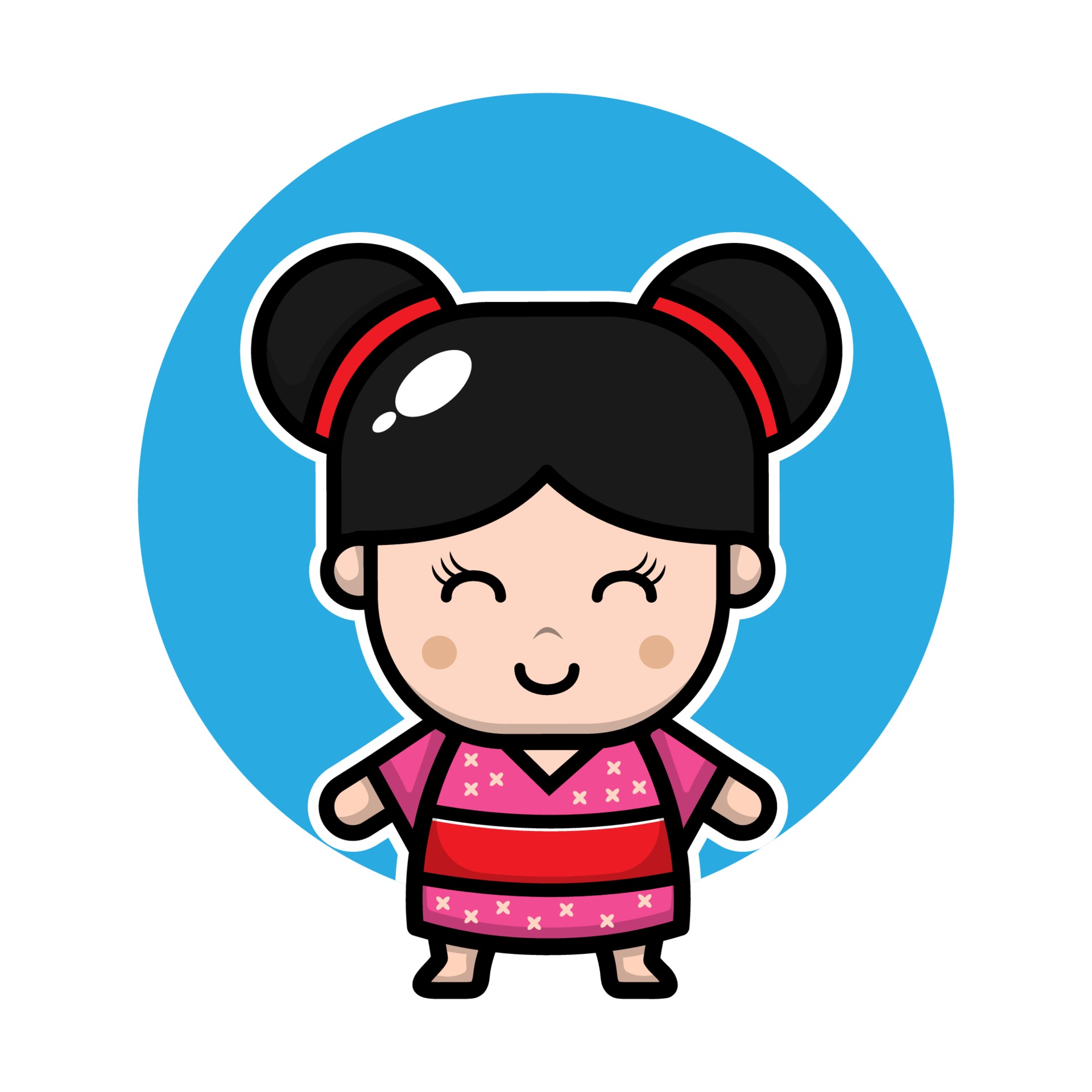 cute japanese girl cartoon character 3367231 Vector Art at Vecteezy