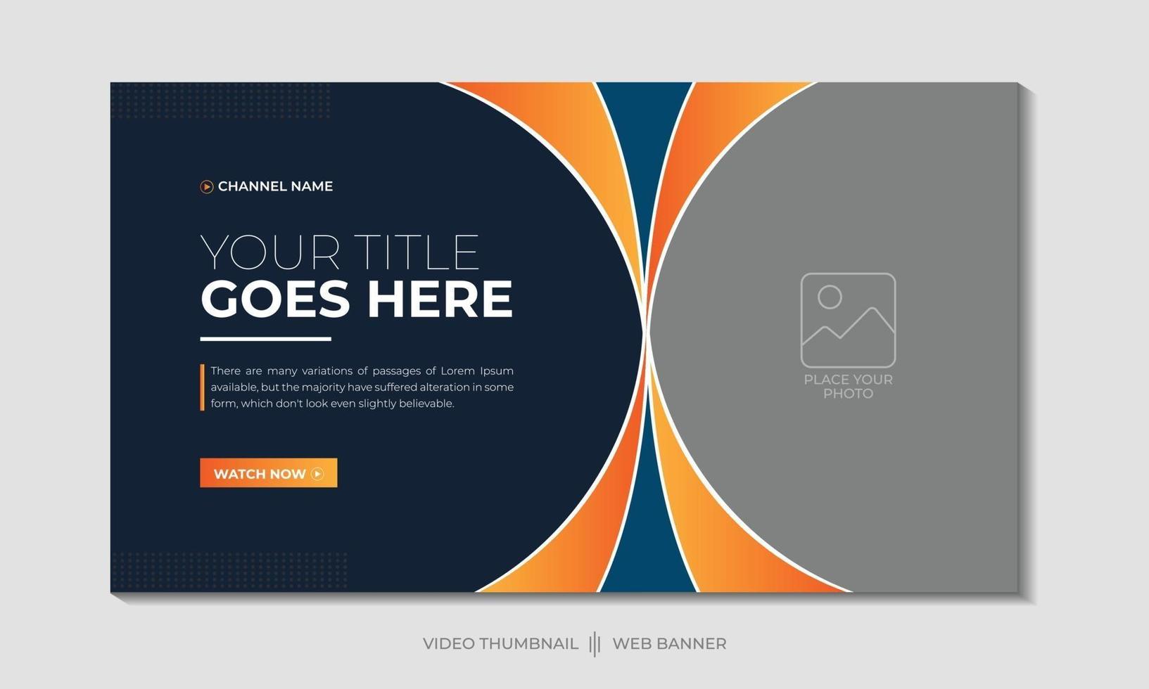 Corporate business video thumbnail or web banner for social media vector