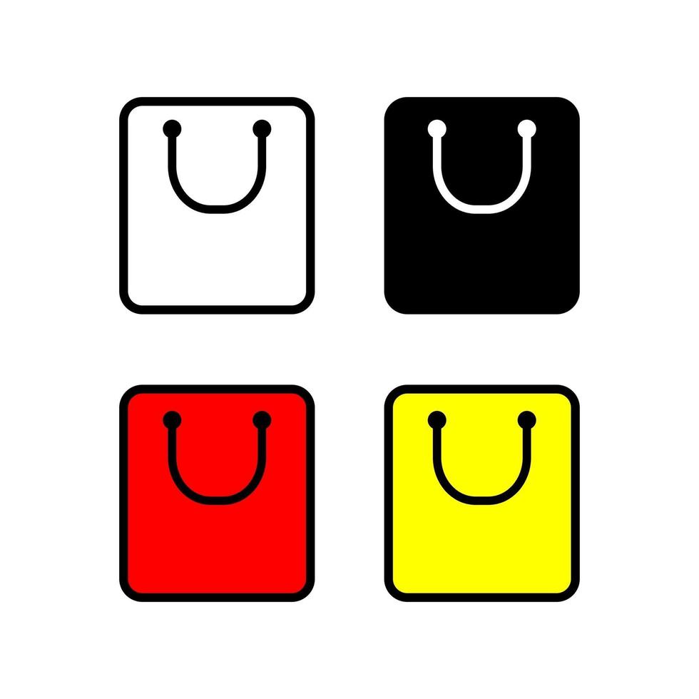 Shopping bag icon set, flat style design vector