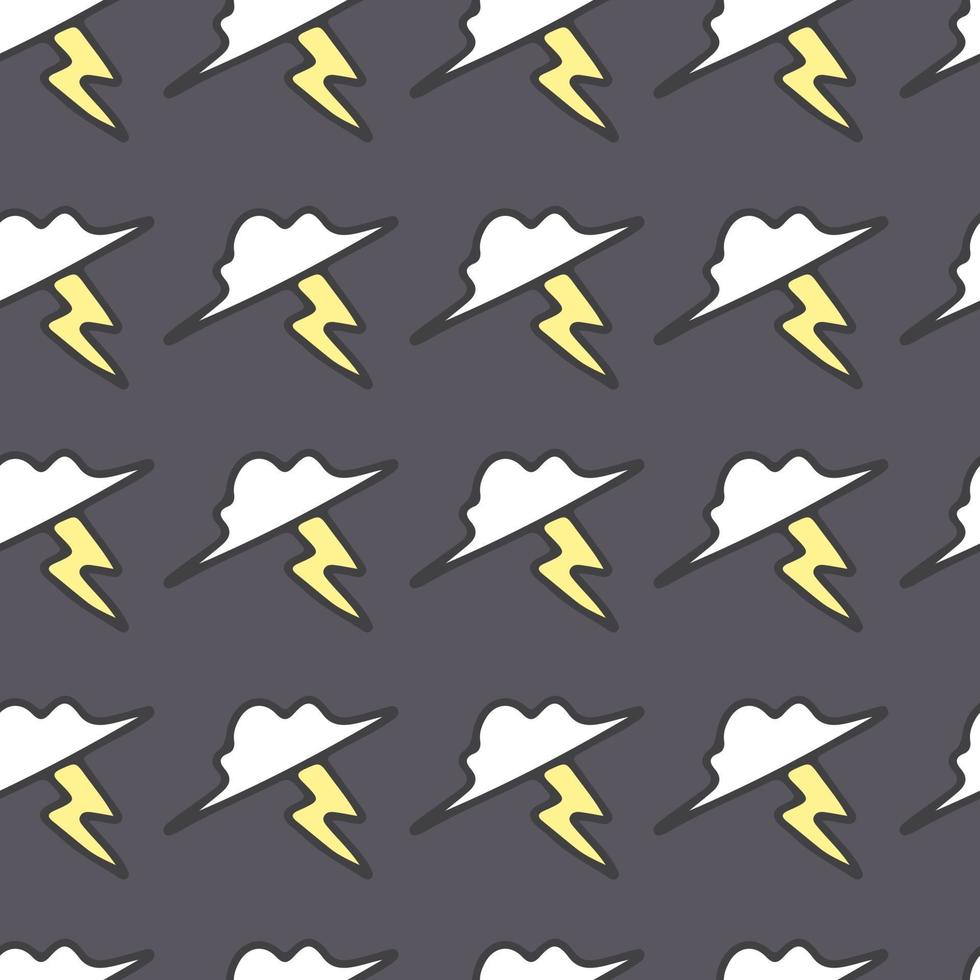Retro seamless background with cloud lightning. Design for fabric vector