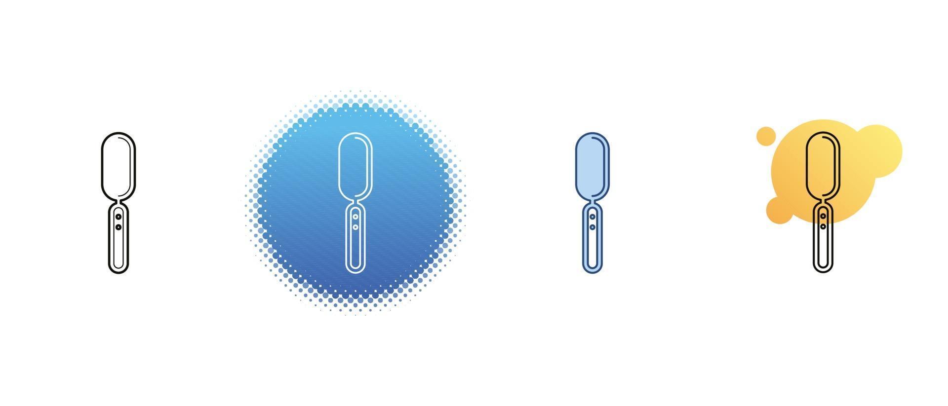 This is a set of contour and color icons of the butter knife vector