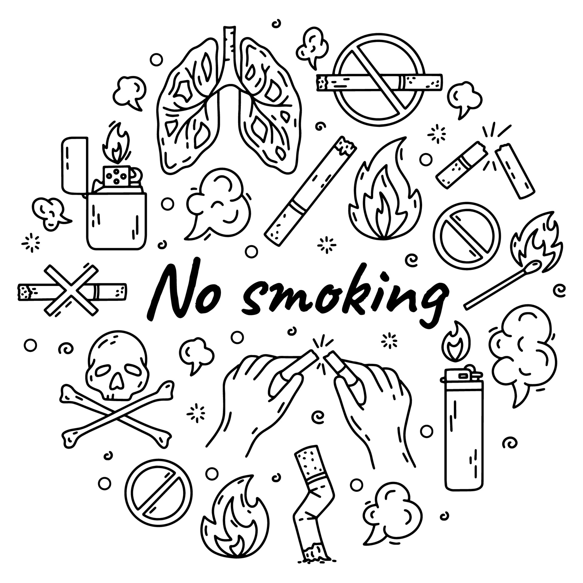 People Smoking Cigarettes Coloring Pages