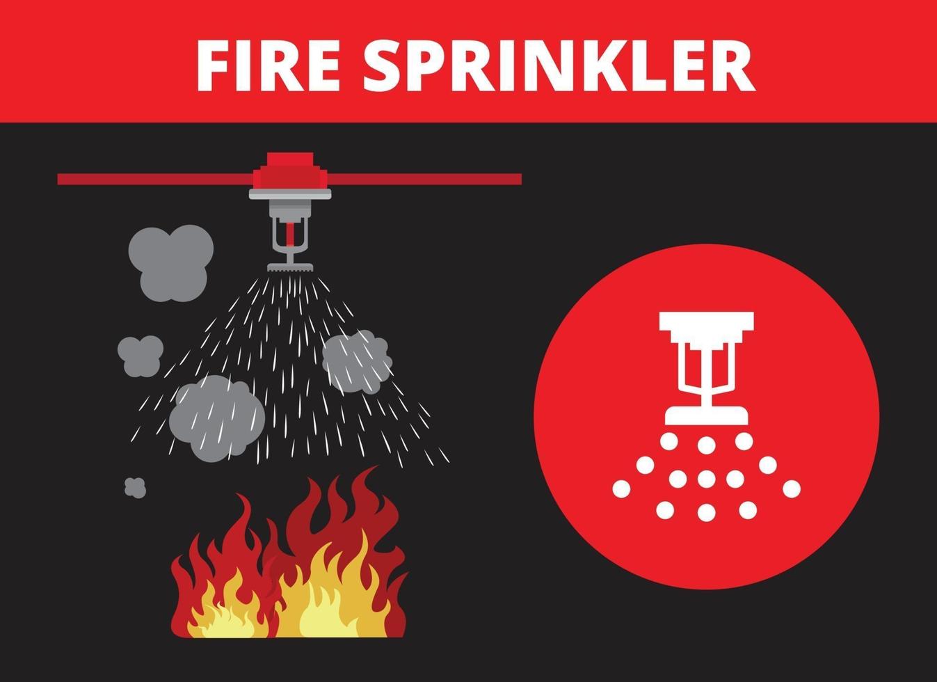 fire sprinkler, safety, vector design icon